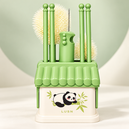 Baby Bottle Brush Set with Built-In Drying Racks