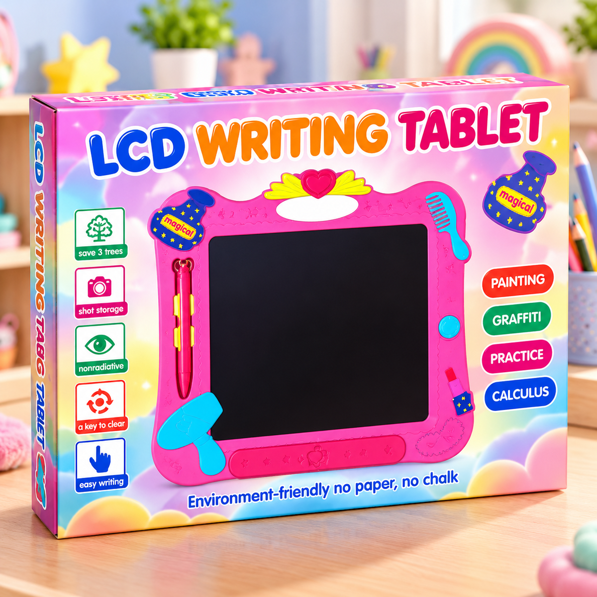 Magical LCD Writing Tablet – Reusable Drawing & Learning Pad