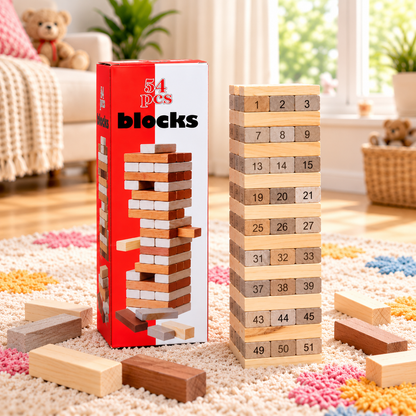 Imported 54 Piece Wooden Jenga Tower Game