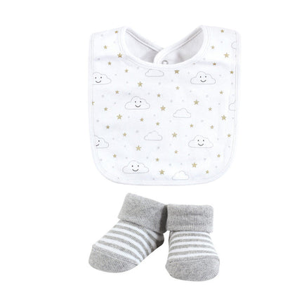 Baby 5Pcs Bibs & Booties Set Tie Gray - Sunshine
