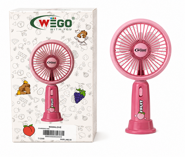WEGO Mini Rechargeable Handheld Fan – Portable USB Cooling Fan for Kids & Travel (4 Colors Available)