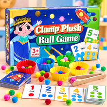 Clamp Plush Ball Game – Fun Color Sorting & Counting Learning Toy