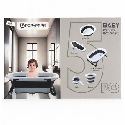 5-Piece Foldable Baby Bathtub Set - PREMIUM