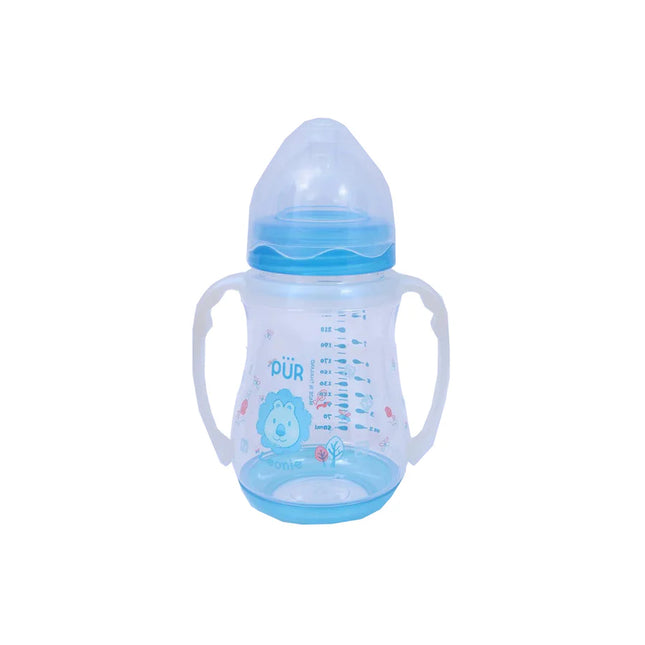 PUR Feeding Plastic Bottle Blue with handle 8oz/250ml