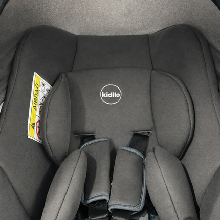 Kidilo Baby Carry Cot Carrier with Canopy – Newborn Infant Carry Cot (Grey/Black)