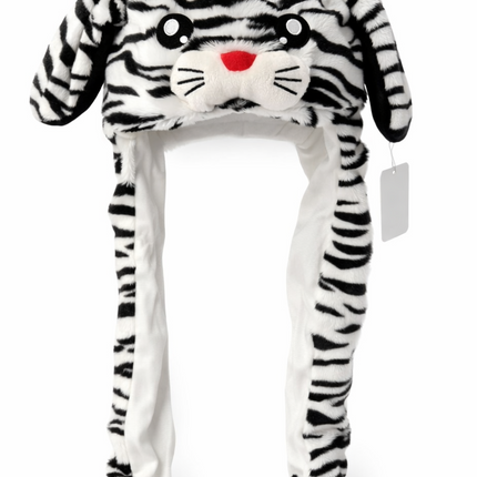 Plush Bunny Ear Muff Hat with Long Paws – Soft & Cozy Winter Accessory