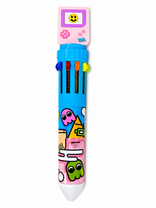 10-in-1 Retractable Multicolor Crayon Pen – Cartoon Design | Rainbow Coloring Pen for Kids