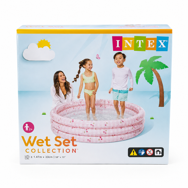 Intex Wet Set Pink Glitter Inflatable Kids Swimming Pool – Family Splash Pool 147 x 33cm