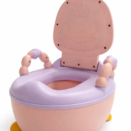 Cute Duck-Shaped Baby Potty Training Chair with Backrest & Handles