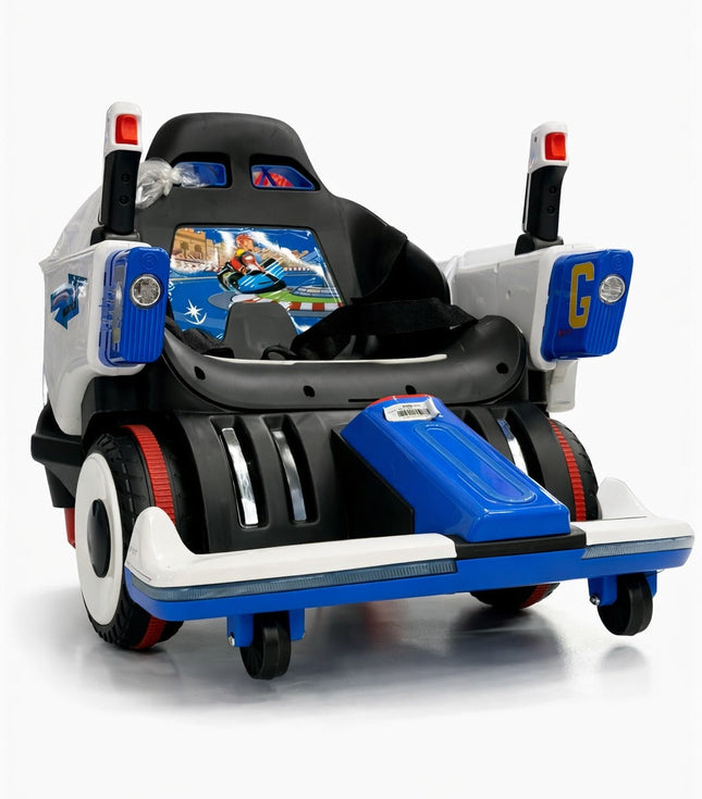 Kids Battery Operated Ride-On Car – Stylish Electric Toy Car with Seat Belt (Blue/Black/White)