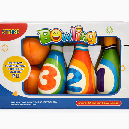 Kids Soft Bowling Set – 10 Pins + 2 Balls (Indoor & Outdoor Fun)