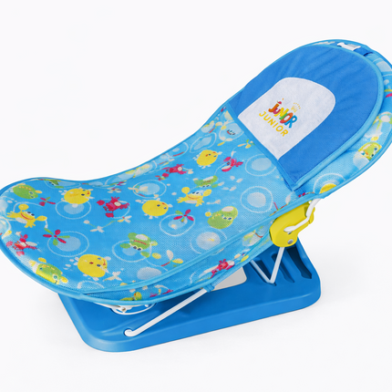 Junior Baby Bather Bath Seat with 3 Reclining Positions & Head Cushion (0–12 Months, Up to 10kg) – Blue
