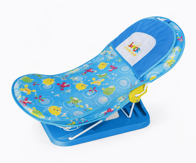 Junior Baby Bather Bath Seat with 3 Reclining Positions & Head Cushion (0–12 Months, Up to 10kg) – Blue