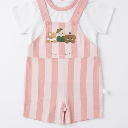 Adorable Baby Girls 2-Piece Dungaree Set