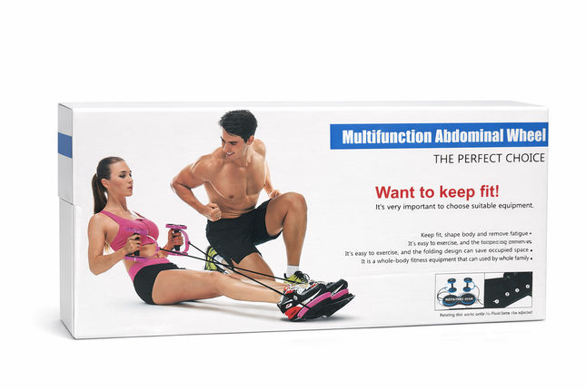 Multifunction Abdominal Wheel Twister – Home Fitness Exercise Equipment with Resistance Bands