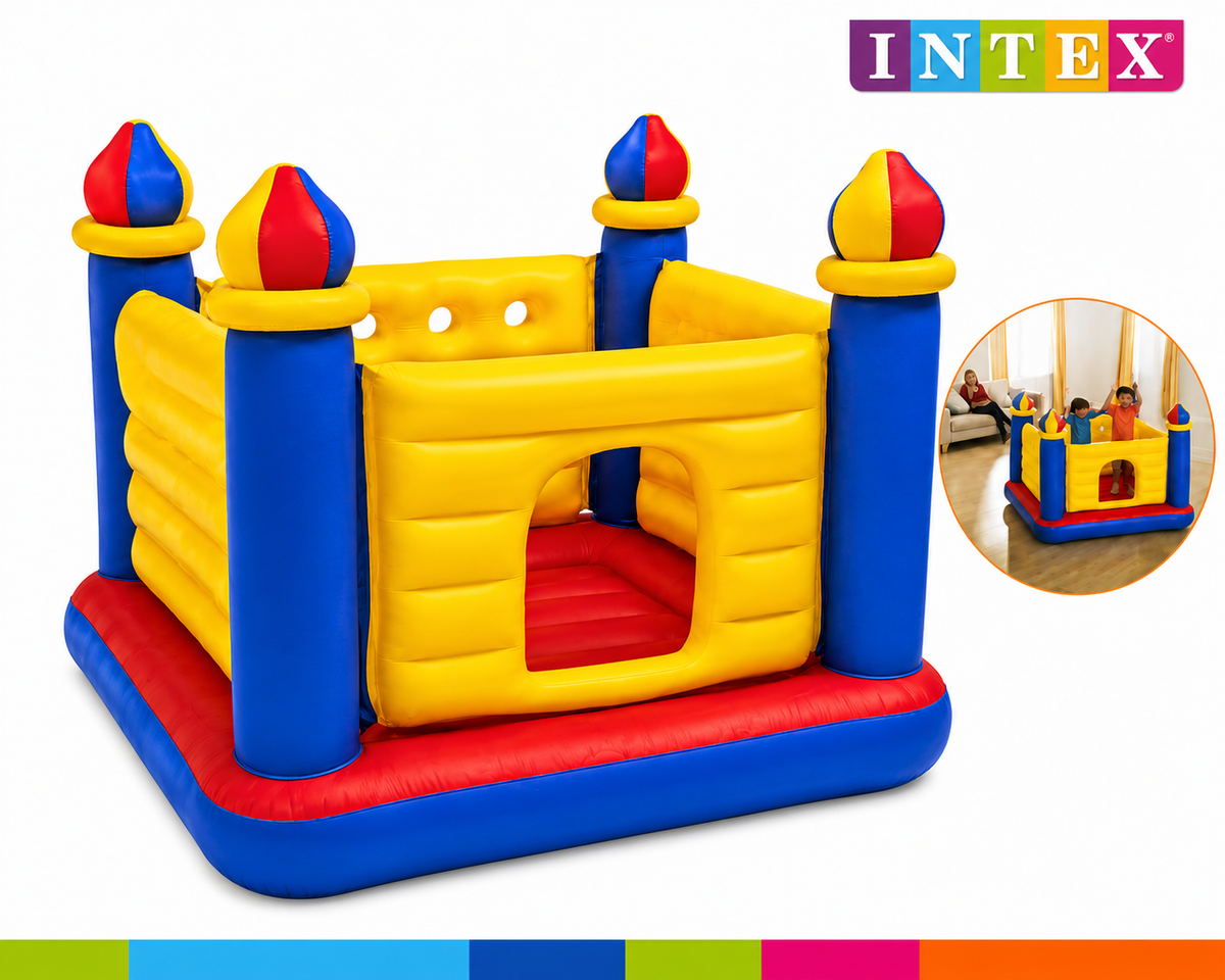 Intex Jump-O-Lene Inflatable Bouncy Castle for Kids – Indoor & Outdoor Bounce House