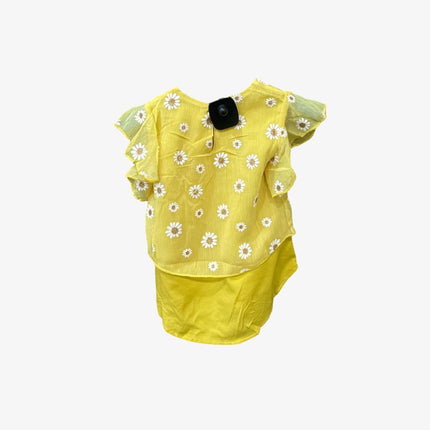 Girls Yellow Floral Print Top