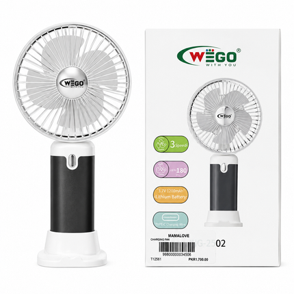 WEGO Portable Rechargeable Mini Fan – USB Handheld & Desktop Cooling Fan