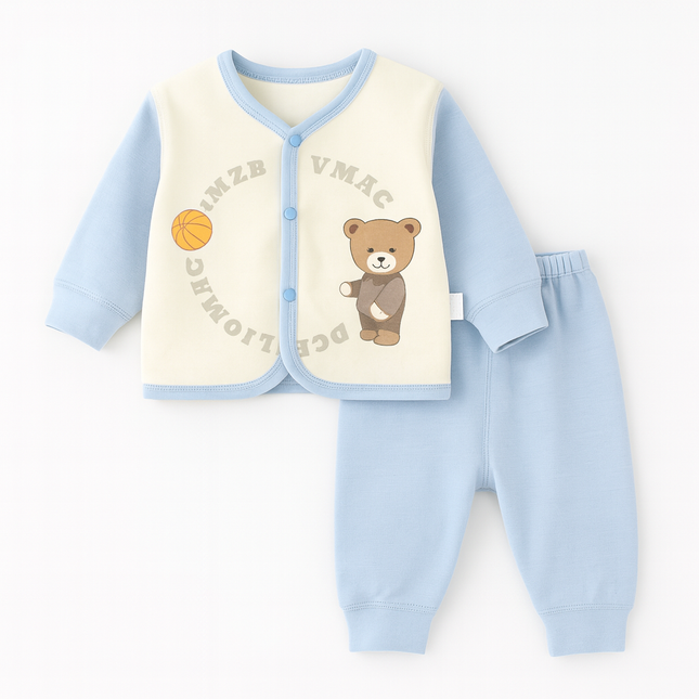 Baby Blue Teddy Basketball Winter Suit