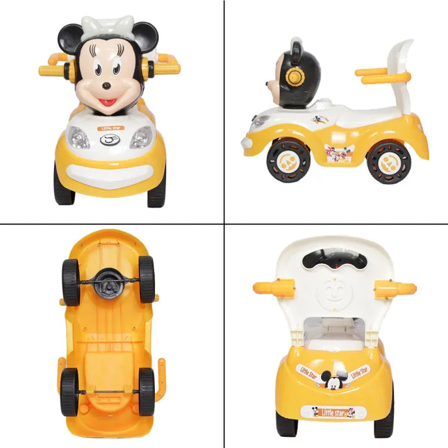 TWINKLE BABY RIDE ON PUSH CAR MICKEY MOUSE YELLOW