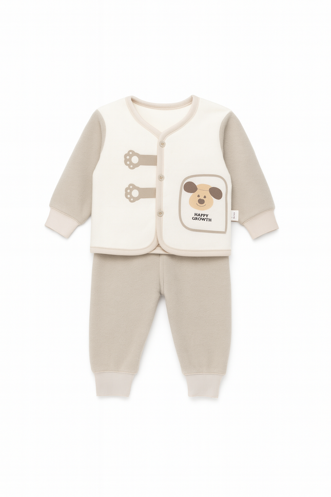 Baby Beige Puppy Winter Suit Soft Warm