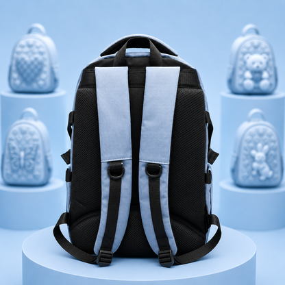 CS Blue & Black School Backpack – 18" × 13"
