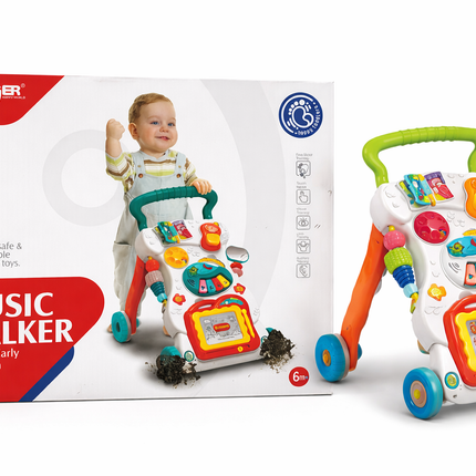 Huanger Musical Baby Walker with Activity Panel – Early Learning Walker (6M+)