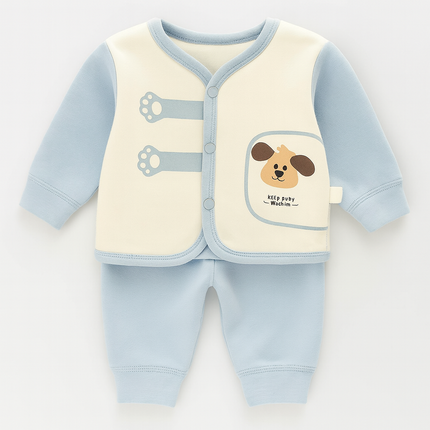 Baby Blue Puppy Winter Suit Soft Warm