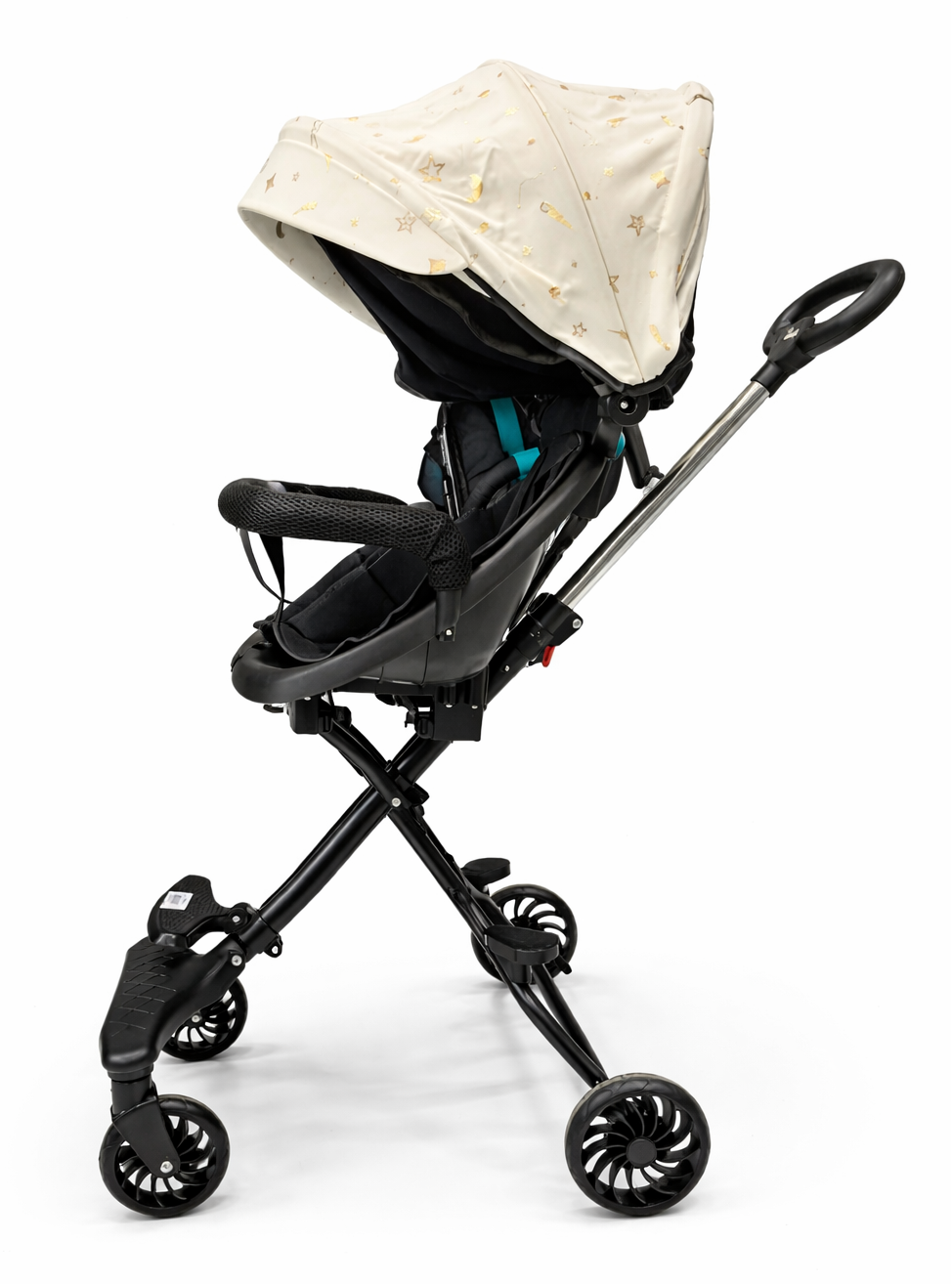 Premium Baby Tricycle Buggy with Canopy & Safety Guard – Compact Push & Ride-On