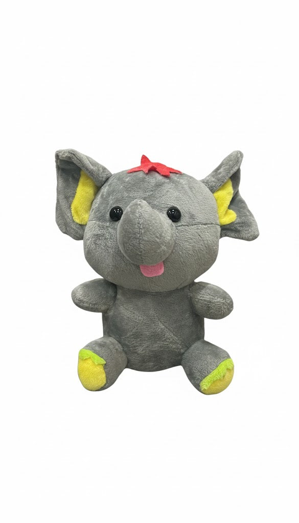 Cute Grey Elephant Plush Toy – Soft & Colorful Stuffed Animal