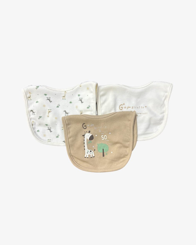 Wonder Child Baby BIB Gift Set Of 3 (White/Beige)