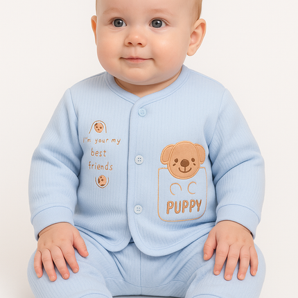 Baby Winter Suit – Light Blue | Soft & Cozy 2-Piece Set