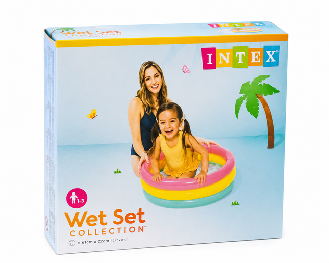Intex Wet Set Rainbow Baby Inflatable Pool – Mini Kids Splash Pool 61 x 22cm