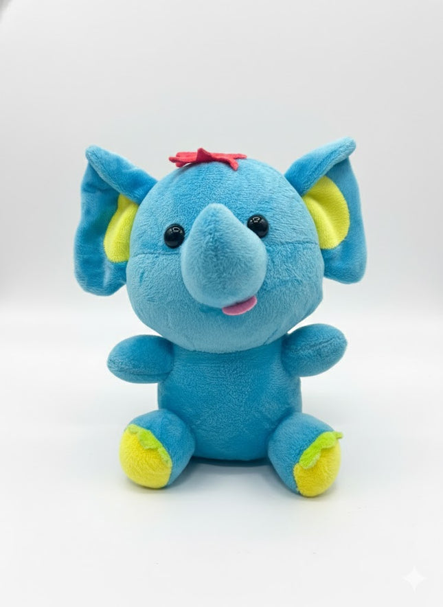 Cute Blue Elephant Plush Toy – Colorful & Super Soft Stuffed Animal