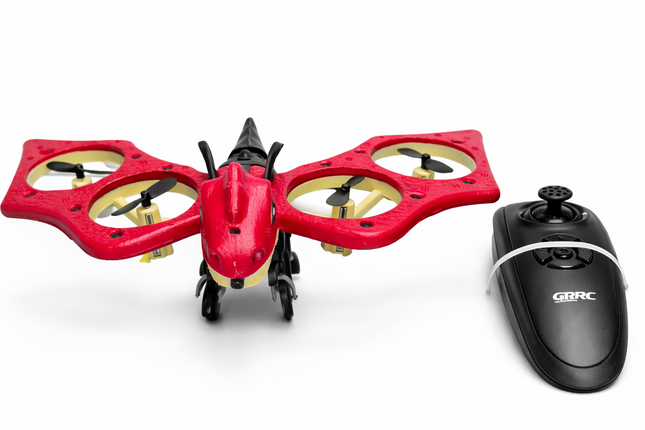Mini RC Racing Drone with Protective Frame – USB Rechargeable (Red)