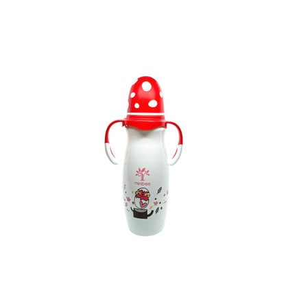 Minitree PP Regular Neck Feeding Plastic Bottle With Handle (Red cover) 9oz/270ml