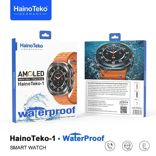 Haino Teko-1 Waterproof Smart Watch | AMOLED Display | 3 Strap Set | Fitness Tracker