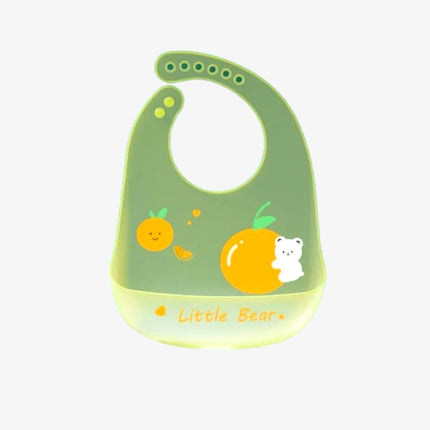 Silicone  Baby Bib Orange Design Transparent