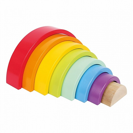 Wooden Rainbow Stacking Blocks – 9 PCS Montessori Educational Toy for Kids