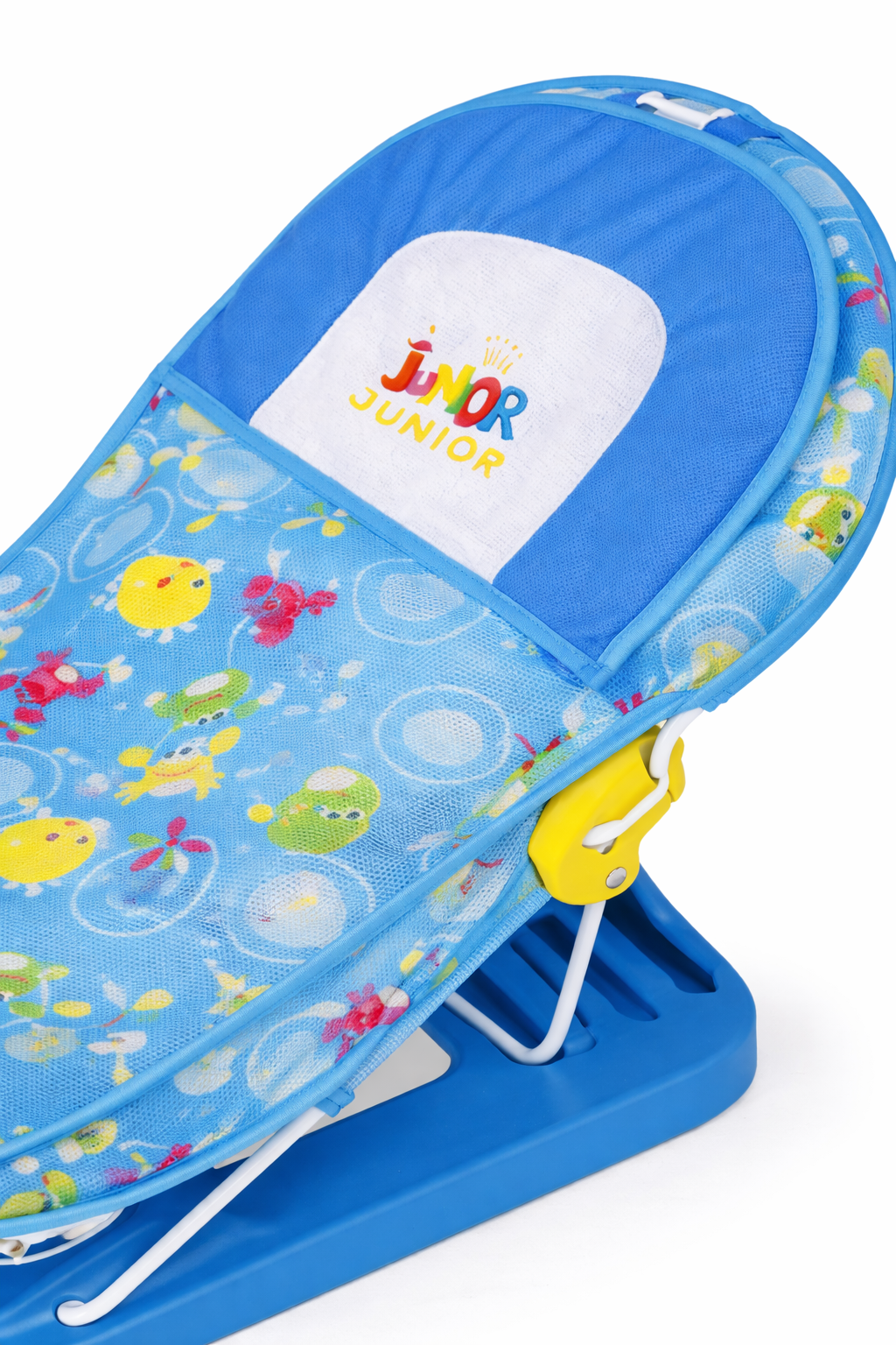 Junior Baby Bather Bath Seat with 3 Reclining Positions & Head Cushion – Blue Edition