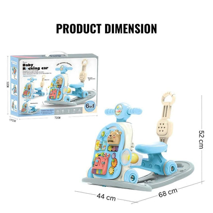 Baby Rocking Car 6in1 Multifunctional Walker (Blue)