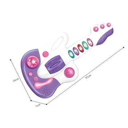 HUANGER Dynamic Guitar – Musical Learning Toy for Kids (Lights & Sound | 18M+)