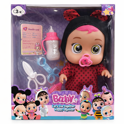 Baby Doll Doctor Play Set with Accessories (3+ Years) – Red Polka Dot Outfit