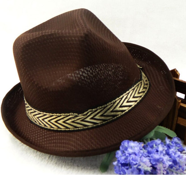 KIDS HATS SUMMER SHORT BRIM FAST DRY SHORT COWBOY STYLE BR0WN