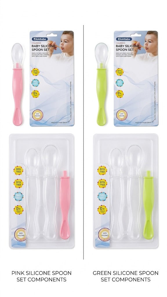 Baby Silicone Spoon Set – Soft BPA Free Feeding Spoons for Newborns (0+ Months)