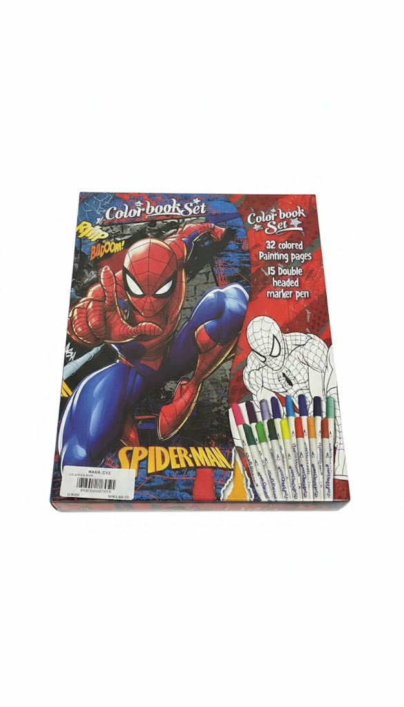 Marvel Spider-Man Premium Color Book Set – 32 Coloring Pages + 15 Double-Ended Marker Pens