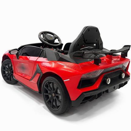 Red Racer Kids Electric Ride-On Sports Car – 12V Luxury Convertible with LED Lights