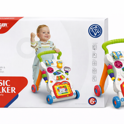 Huanger Musical Baby Walker with Activity Panel – Early Learning Walker (6M+) - HE0801
