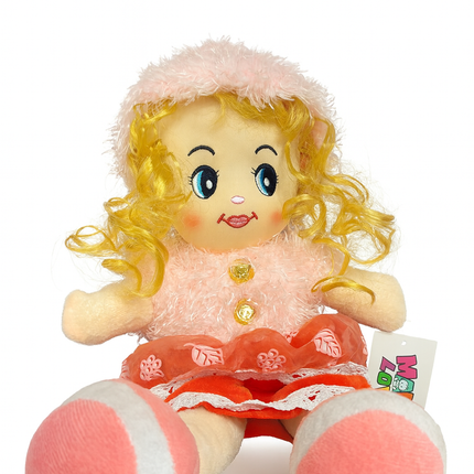 Cute Pink Dress Doll – Soft & Adorable Plush Doll for Kids