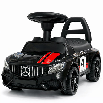 Kids Luxury Sports Ride-On Push Car – Mercedes Style Baby Car with Steering Wheel & Backrest (Black)